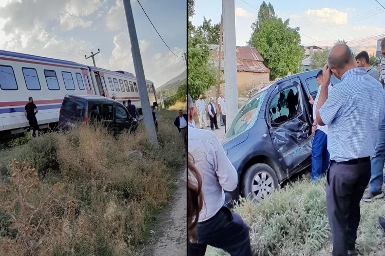 Van'da tren hemzemin geçitte otomobile çarptı: 1 yaralı! haberinin görseli