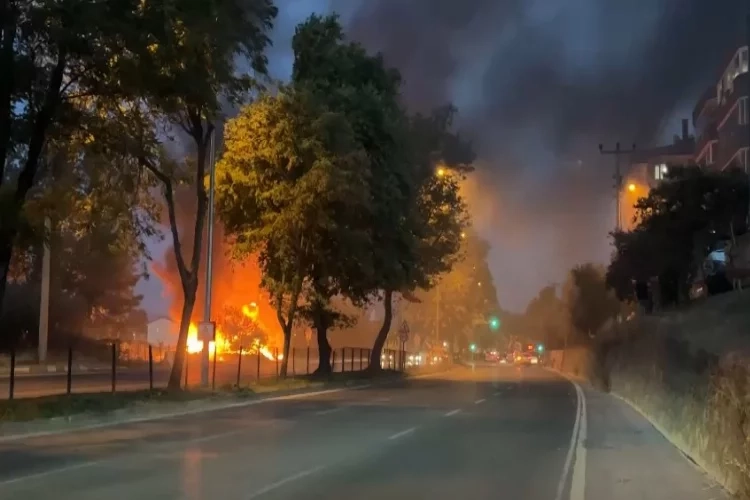 Bursa’da AVM yanında korkutan yangın haberinin görseli