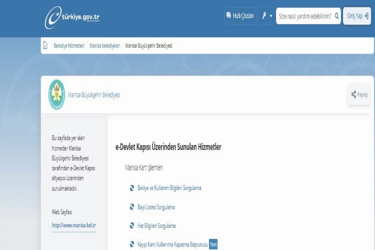 Manisa Kart artık e-devlet üzerinden kapatılabilir haberinin görseli