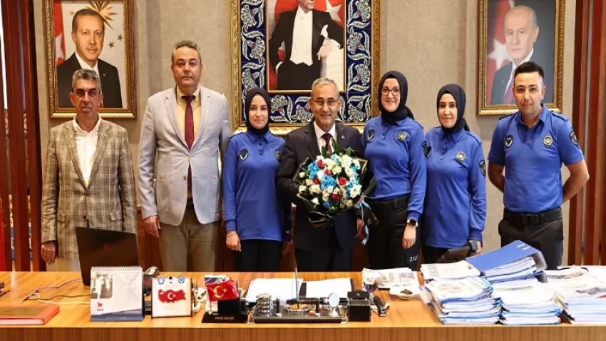 Kütahya'da zabıtadan Başkan Işık'a ziyaret haberinin görseli