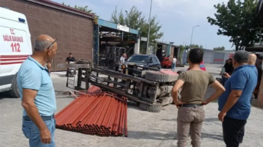 Aydın'da bir işçi kazayı ucuz atlattı