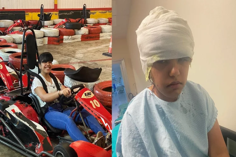 Eğlenmek için bindiği go-kart’ta canından oluyordu