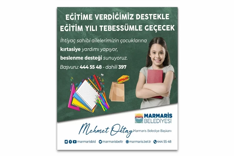Marmaris Belediyesi’nden öğrencilere eğitim desteği haberinin görseli