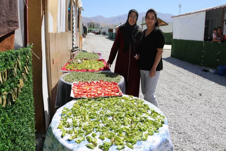 Malatya'da konteyner kentte kalan depremzedeler kış hazırlığı yapıyor