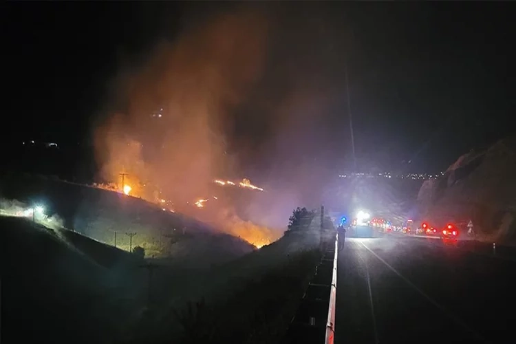 Malatya'da dağlık alanda yangın çıktı haberinin görseli