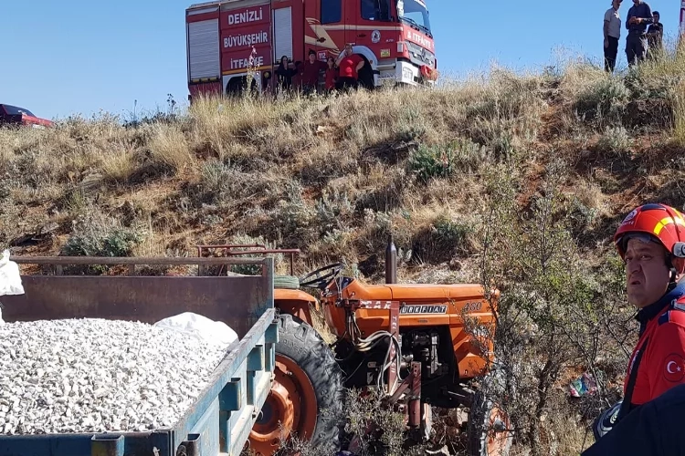 Denizli'de bir kadın traktörden düştü haberinin görseli