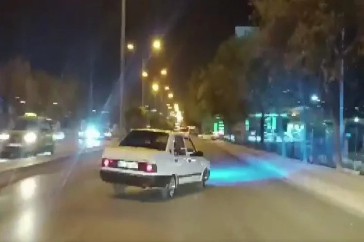 Gaziantep'te drift atan otomobil trafikten men edildi