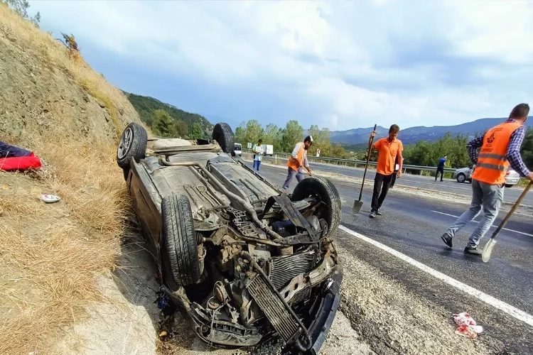 Kastamonu’da otomobil takla attı