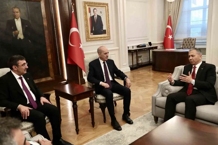 TBMM Başkanı Kurtulmuş'tan, İçişleri Bakanı Yerlikaya’ya ziyaret haberinin görseli