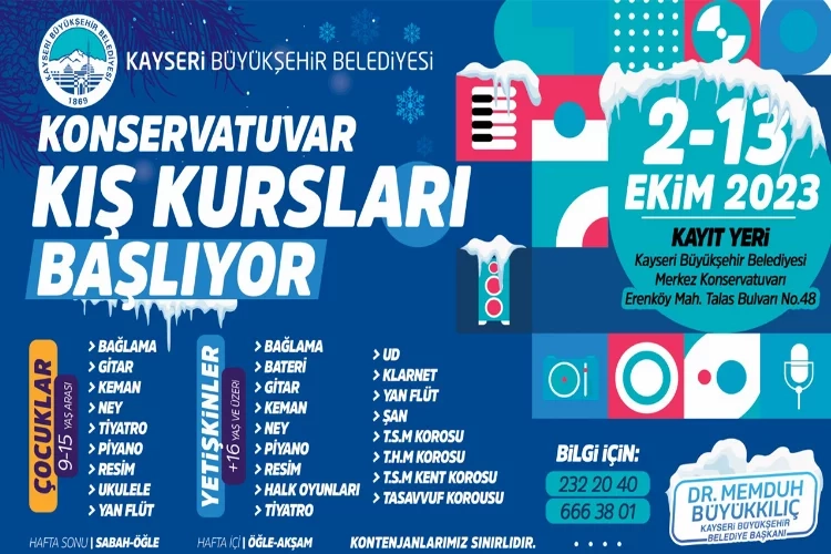 Kayseri'de konservatuvar kış kursları başlıyor haberinin görseli