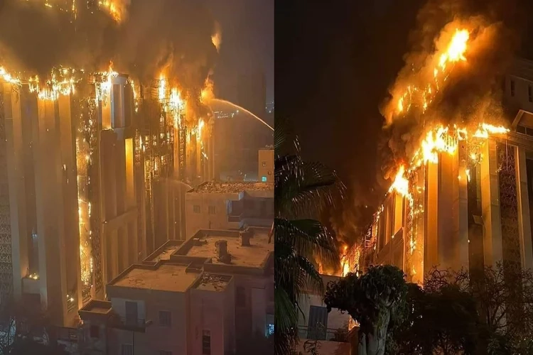Mısır’da polis merkezinde yangın haberinin görseli