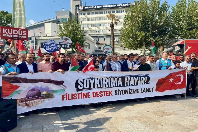 Denizli’de Filistin'e destek yürüyüşü haberinin görseli