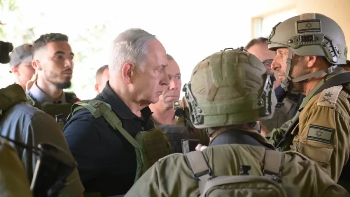 İsrail Başbakanı Netanyahu Gazze sınırında haberinin görseli