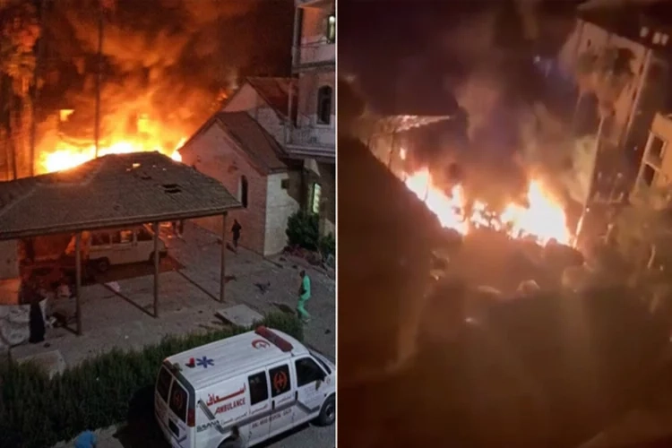 İsrail Gazze'deki El-Ehli Baptist Hastanesini bombaladı haberinin görseli