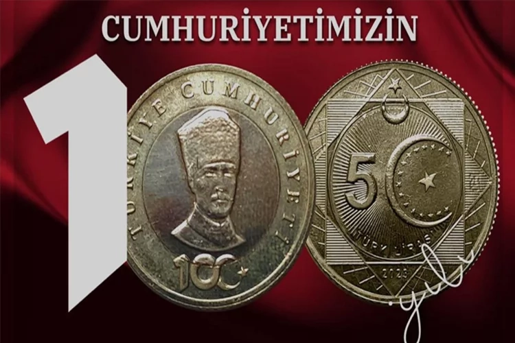 Cumhuriyet'in 100. yılına özel 5 Türk lirası hatırası haberinin görseli