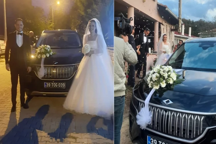 Kırklareli’nde Togg gelin arabası oldu haberinin görseli