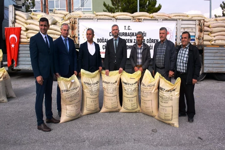 Kütahya’da çiftçiye buğday tohumu desteği haberinin görseli