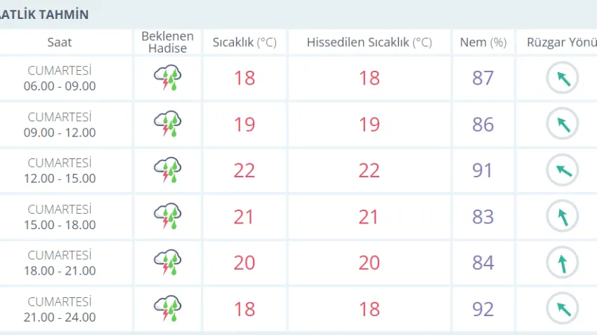 izmir hava 11 kasım 1