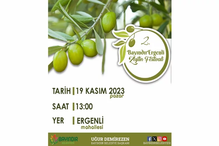 2.Bayındır Ergenli Zeytin Festivali’ne sayılı günler kaldı