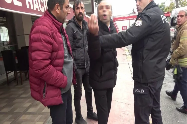 Araç yangınını çeken basın mensubuna saldırı haberinin görseli