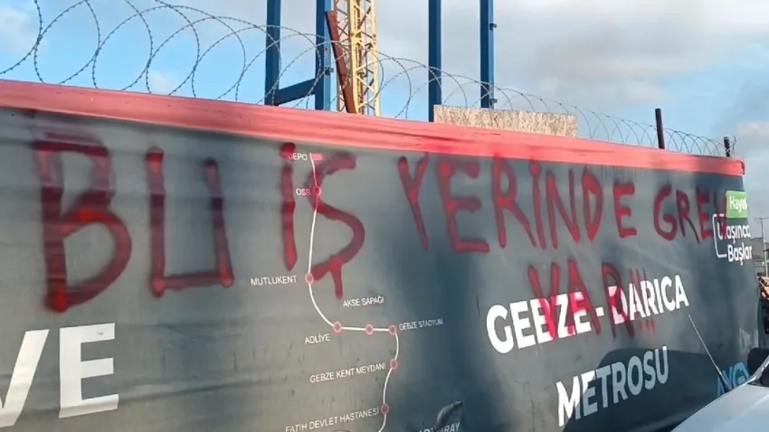 Metro inşaatında çalışan işçilerden ateşli eylem haberinin görseli