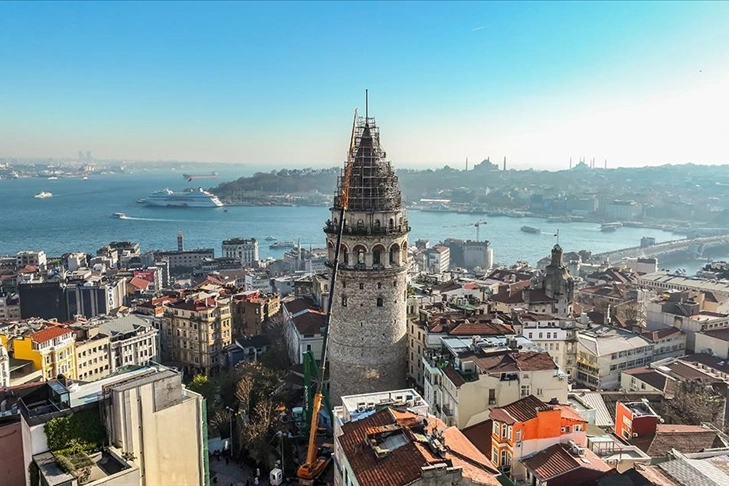 Galata Kulesi'nin külahındaki restorasyon çalışmaları tamamlanıyor