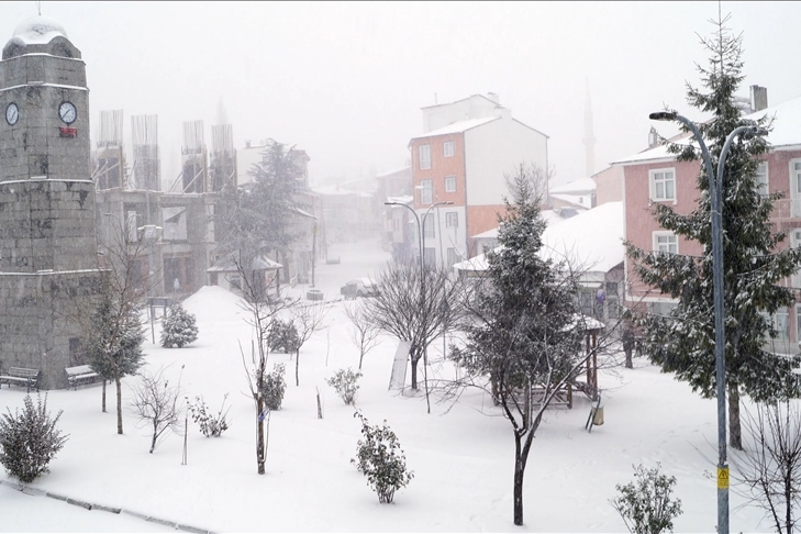 Tokat'ta kar yağışı etkili oldu haberinin görseli