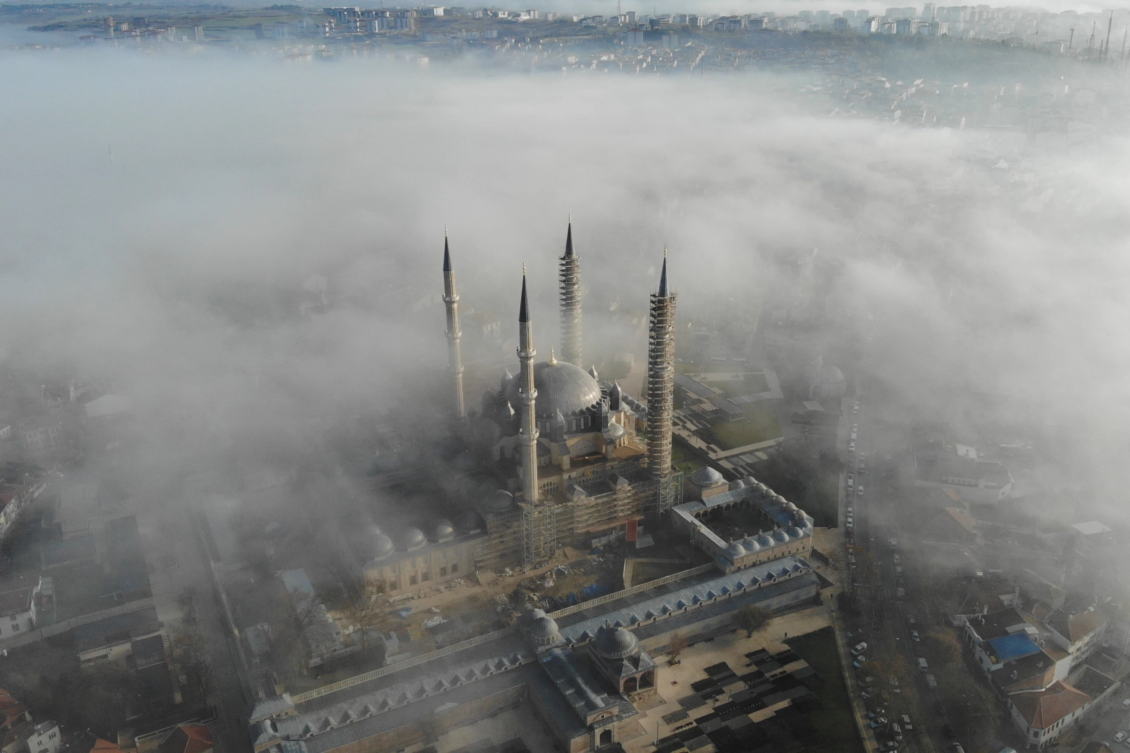 Siste gözden kaybolan Selimiye Camii havadan görüntülendi