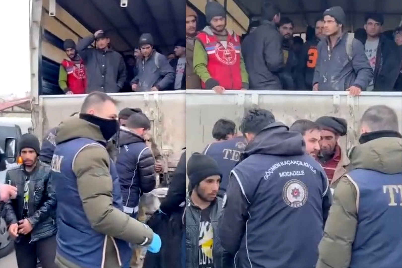 Kamyon kasasında 99 kaçak göçmen yakalandı haberinin görseli