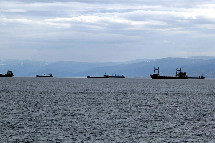 Sinop'ta şiddetli fırtına: Yük gemileri doğal limana sığındı