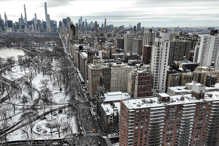 New York'ta kar yağışı