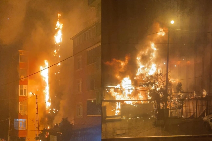 İstanbul'da 6 katlı binada yangın! haberinin görseli