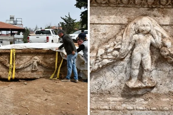 Hatay’da bir evin bahçesinde lahit bulundu