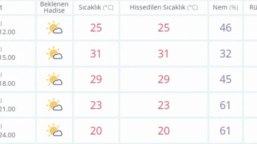 aydın hava durumu