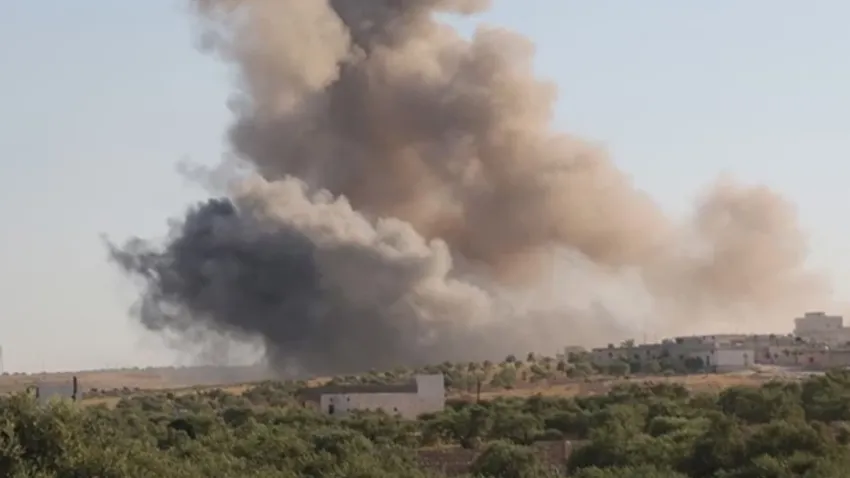 Suriye'nin başkenti Şam’a hava saldırısı haberinin görseli