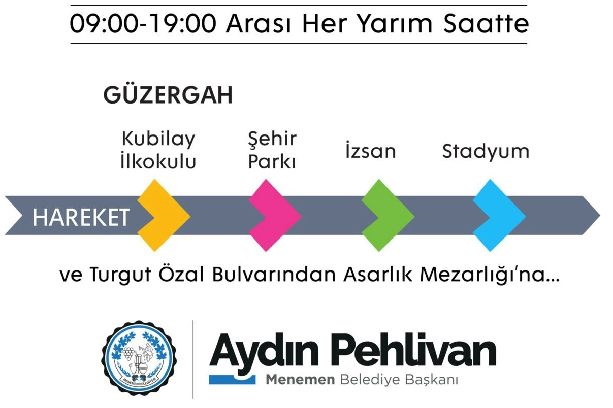 Menemen'de kabristan ziyareti için ücretsiz ring hizmeti haberinin görseli