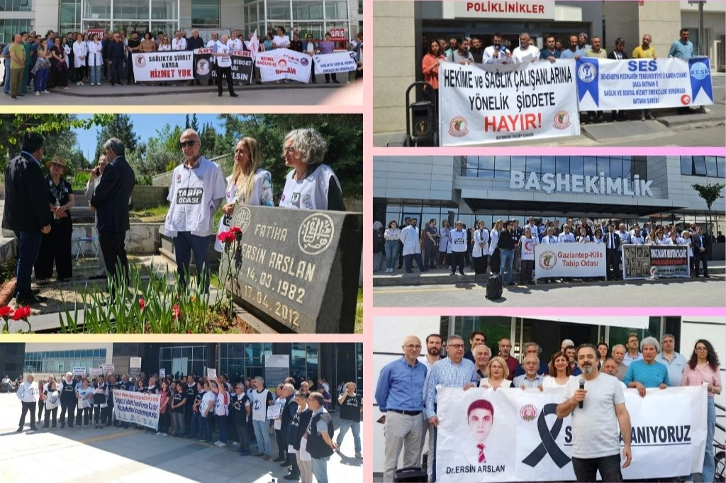 Görevi başında katledilen hekimler için… Sağlıkta şiddet sona ersin! haberinin görseli