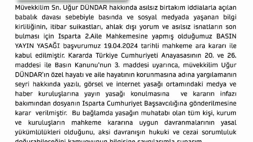 uğur dündar yayın yasağı kararı aldırdı 