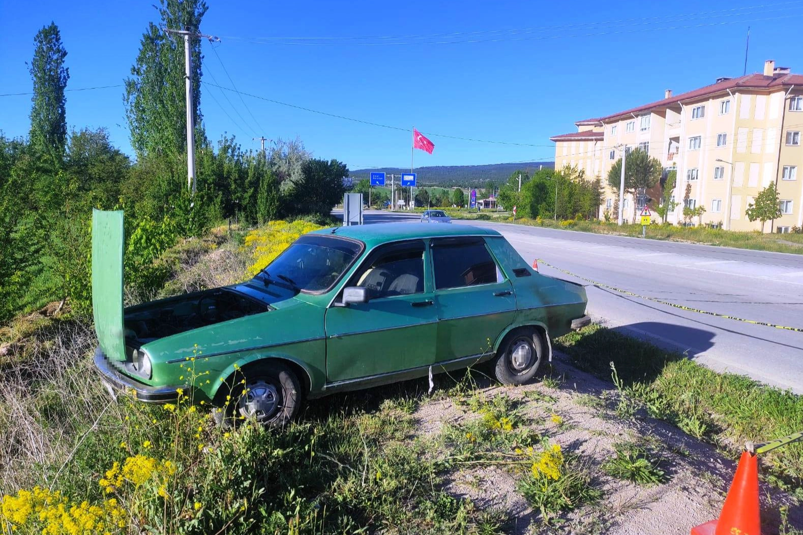 Hisarcık’ta araçta patlama: 1 kişi ağır yaralandı