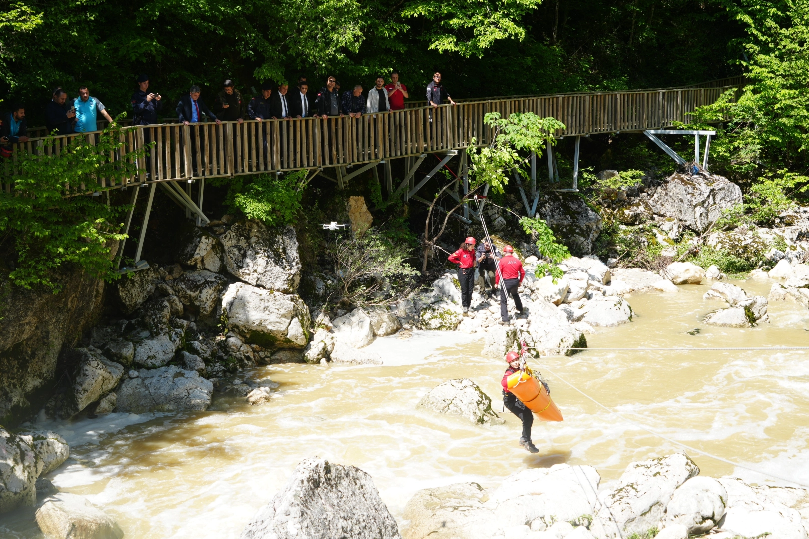 Kastamonu'nun doğa harikası kanyonunda acil durum tatbikatı!