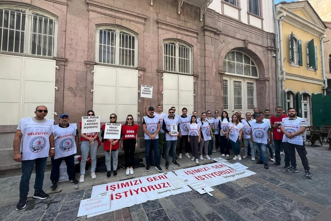 Büyükşehir'in  işten çıkardığı işçiler direnişlerini sürdürüyor haberinin görseli