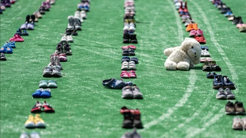 İsrail saldırılarında hayatını kaybeden çocuklar Etnospor'da anıldı haberinin görseli