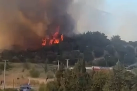 Kemalpaşa'da çıkan yangına müdahale ediliyor haberinin görseli