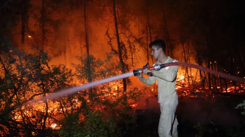 Milas cayır cayır yanıyor! Yangına yakın bölgeler tahliye edildi