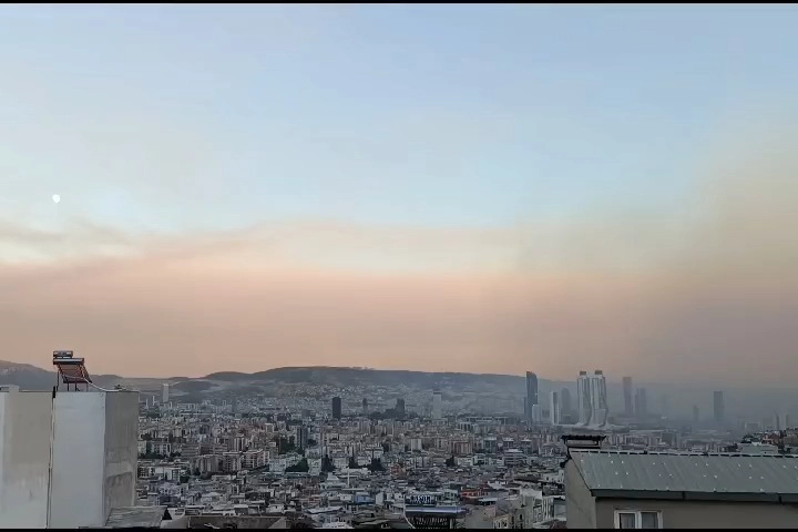 İzmir yangını böyle görüntülendi