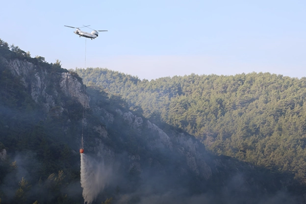 Muğla'daki yangına sabahın ilk ışıkları ile müdahale ediliyor