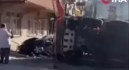 Büyükşehir İSTAÇ aracı dehşet saçtı : 8 aracı biçti!