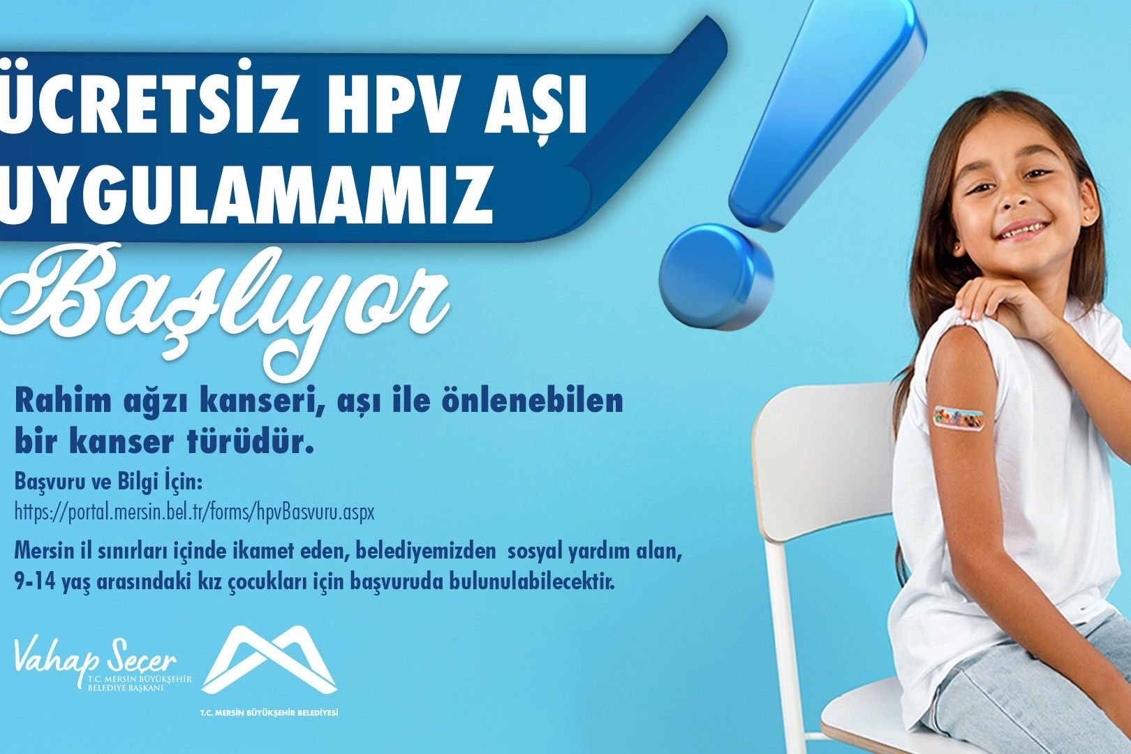 Mersin Büyükşehir Belediyesi’nden örnek hareket: 9-14 yaş arası kız çocuklarına ücretsiz HPV aşışı