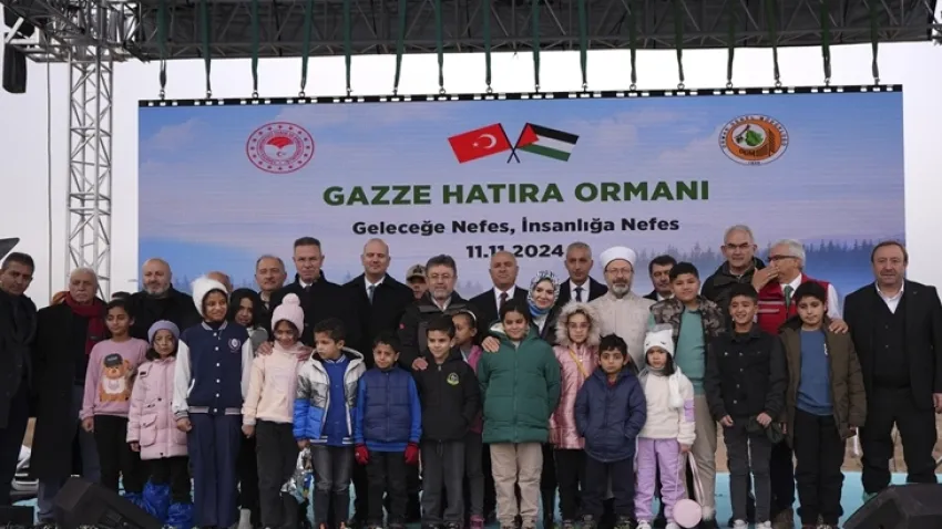 Gazze'ye destek için Ankara’da fidan dikildi haberinin görseli