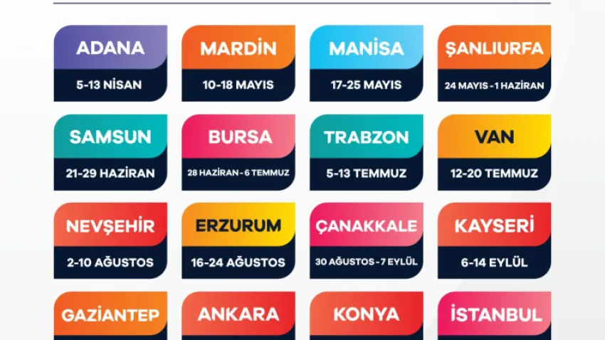 Türkiye Kültür Yolu Festivali 2025 takvimi